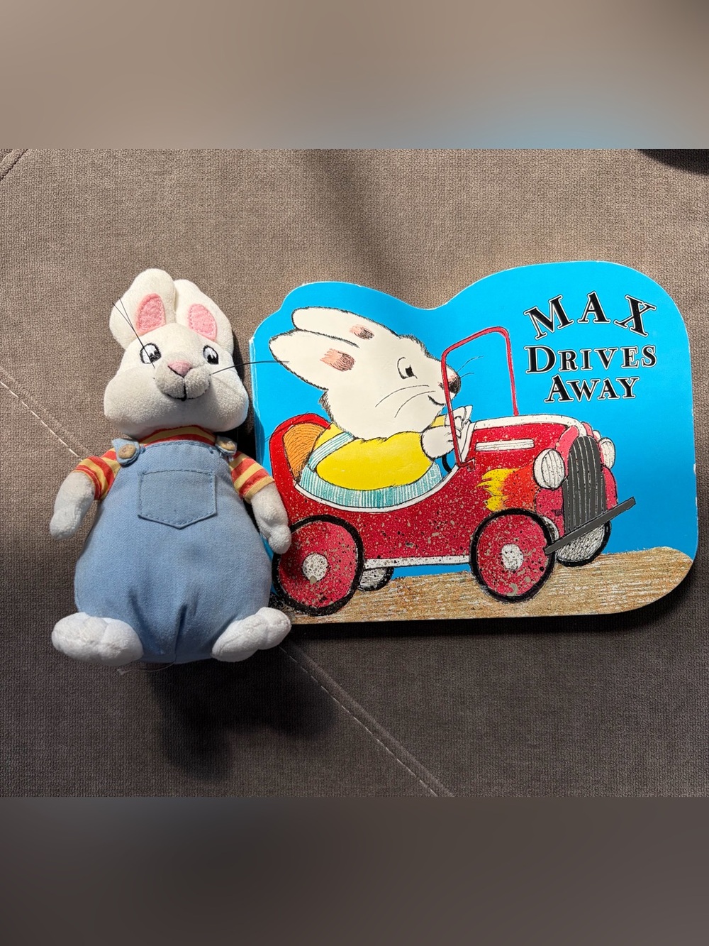 Vintage Max Ty Beanie plush and board book from Max and Ruby series